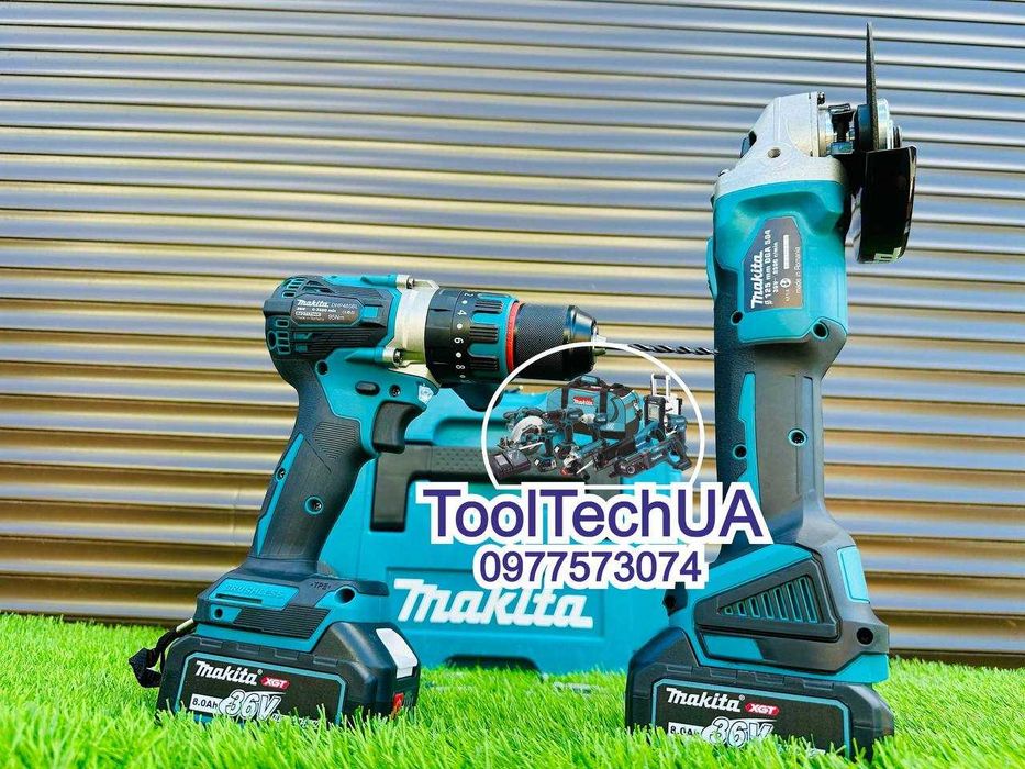 Набор Makita 2/1 Акумуляторний Шуруповерт DHP485XGT Болгарка DGA504XGT