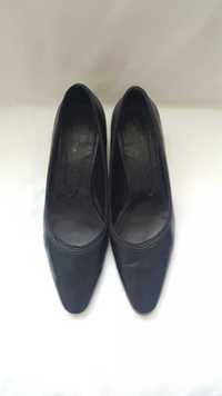 Туфли женские черные кожаные / 37 размер