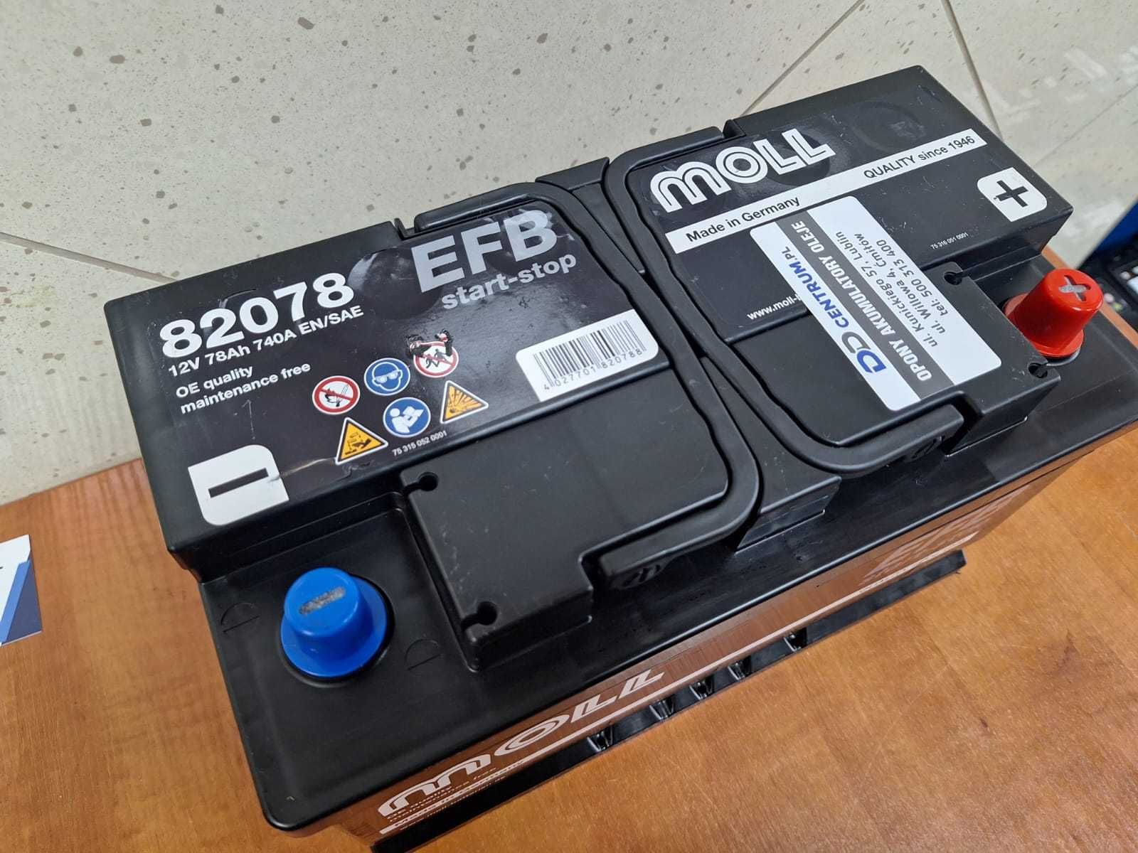 Nowy akumulator MOLL EFB 78Ah 740A - 80Ah 82Ah 85Ah 88Ah