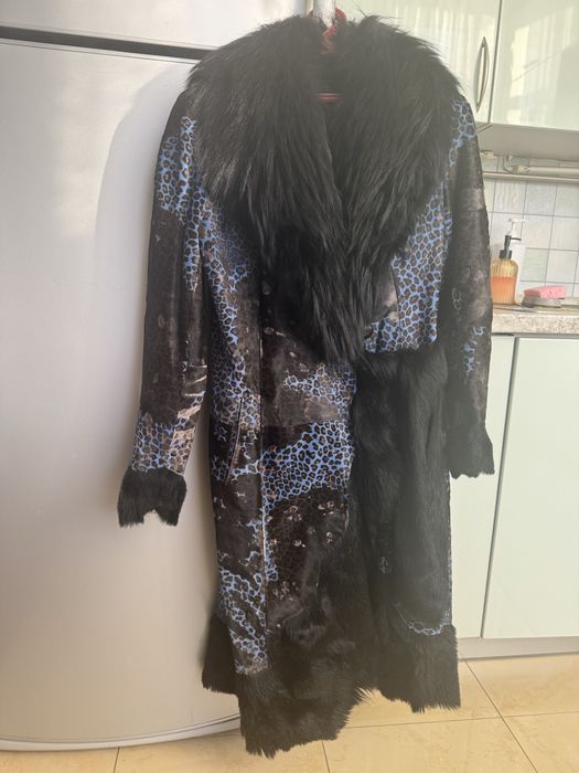 Шуба-пальто з поні та песцем