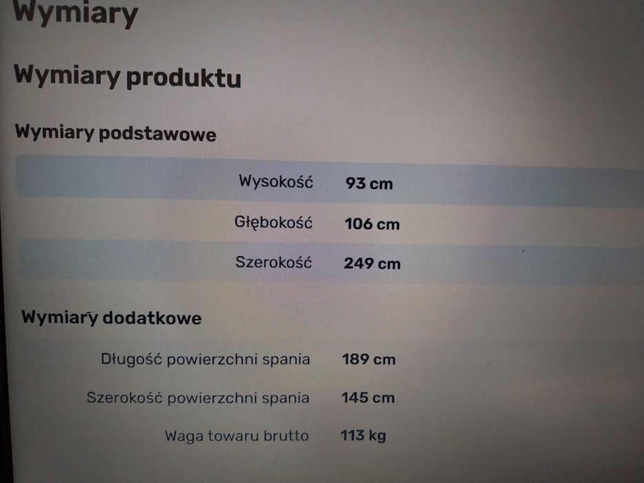 Sofa Madeira 3-osobowa rozkładana z funkcją spania