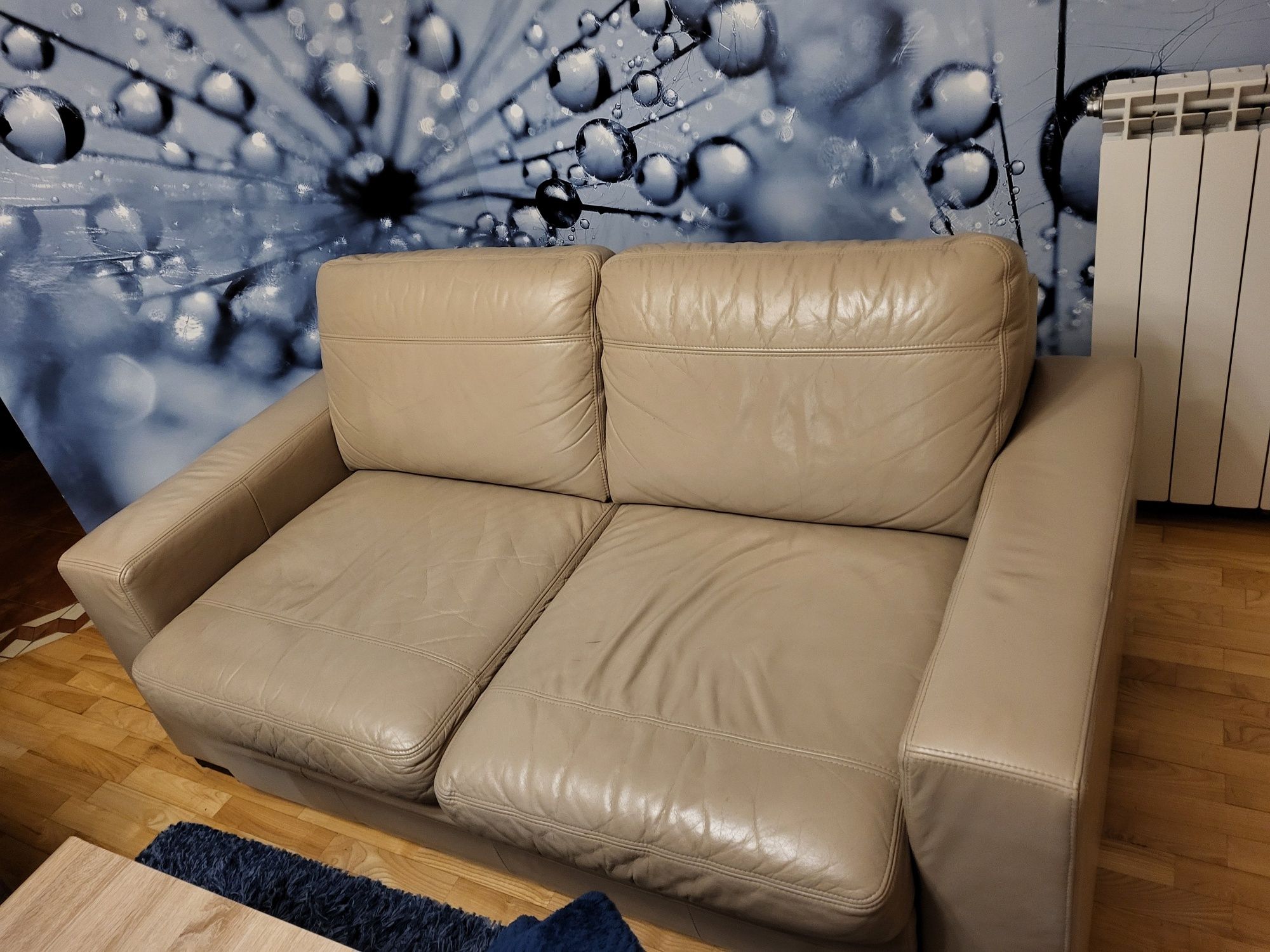 Sprzedam sofa fotel plus pufa skóra naturalna