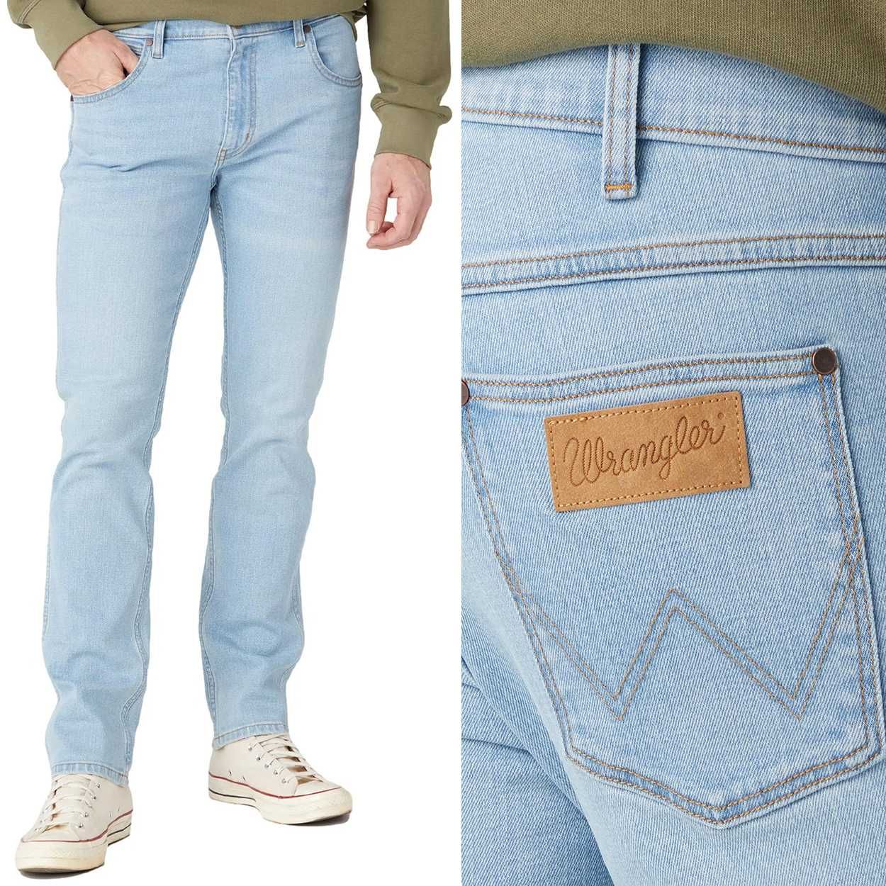 Nowe Jeansy Wrangler Greensboro Blue Waves W15QHN42H rozmiar W34 L30
