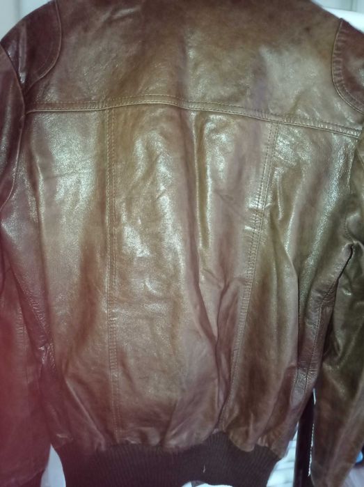 Męska kurtka skórzana skóra naturalna r 52 brąz