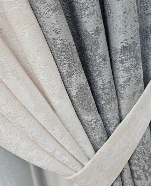 комплект двокольорових мармурових штор