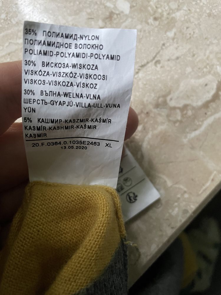 Sweter damski benetton roz XL jak 42 - 44 wełna kaszmir