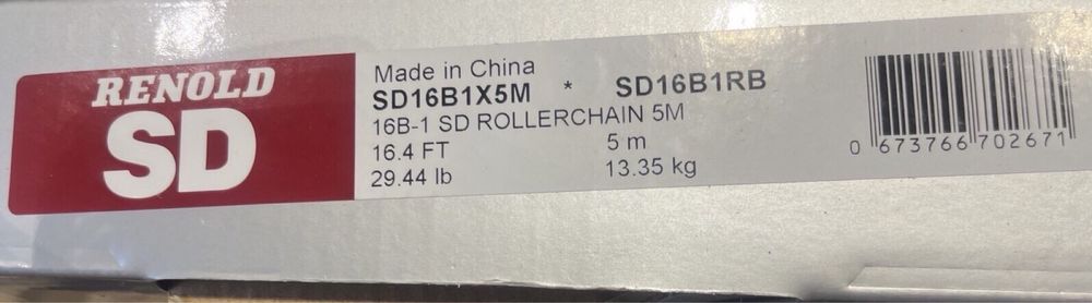 Роликовий ланцюг 16B-1 L=5,0 м RENOLD SD ціна за 1м