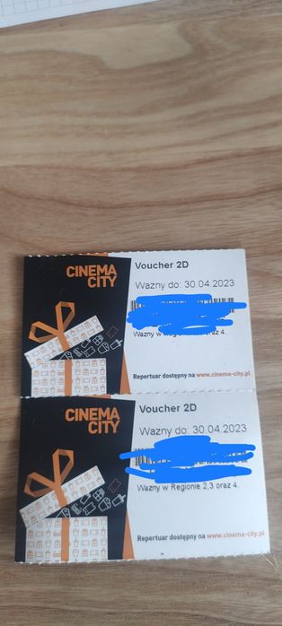 Bilety do kina voucher Cinema City