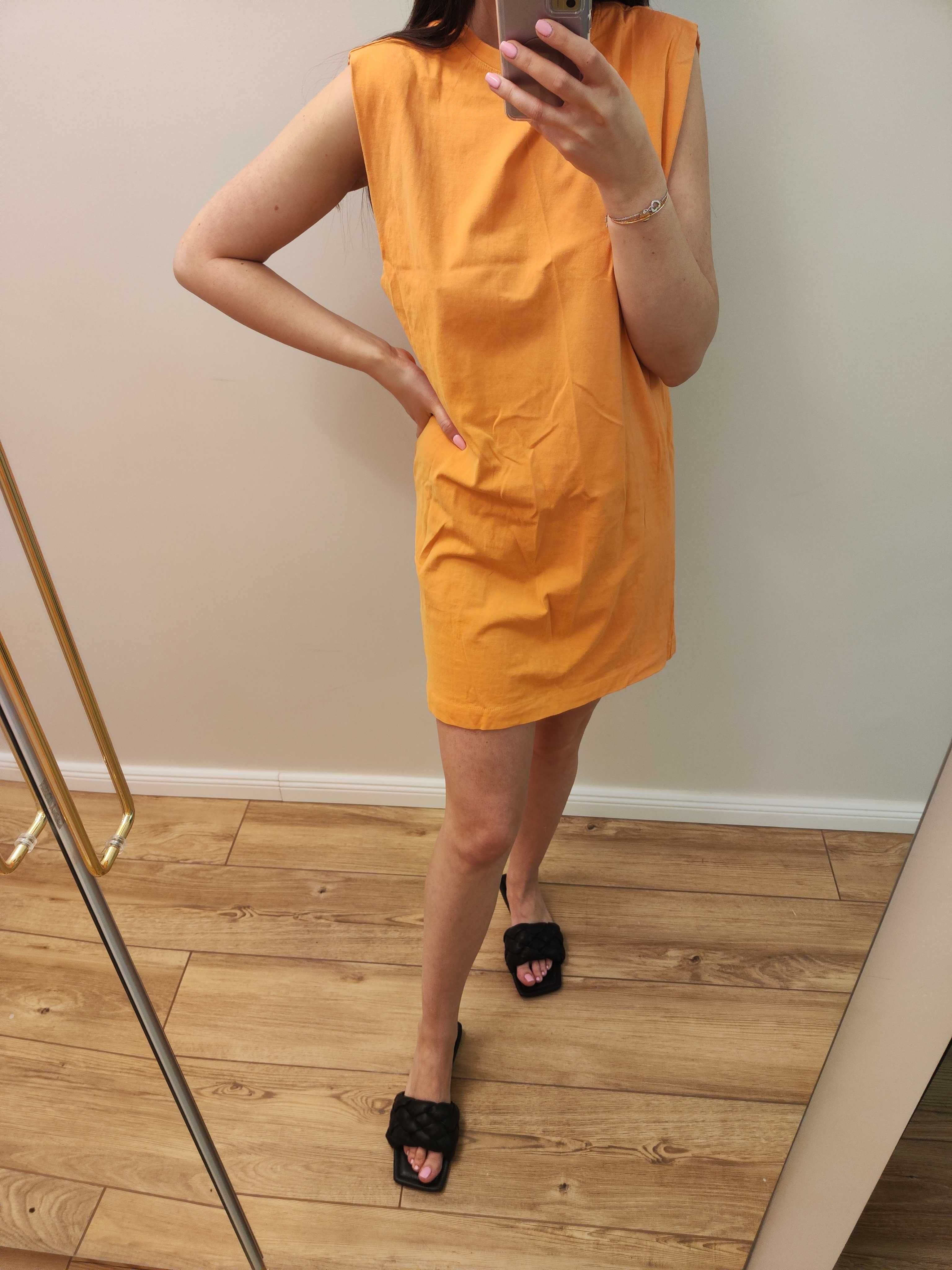 h&m sukienka pomarańczowa xs letnia