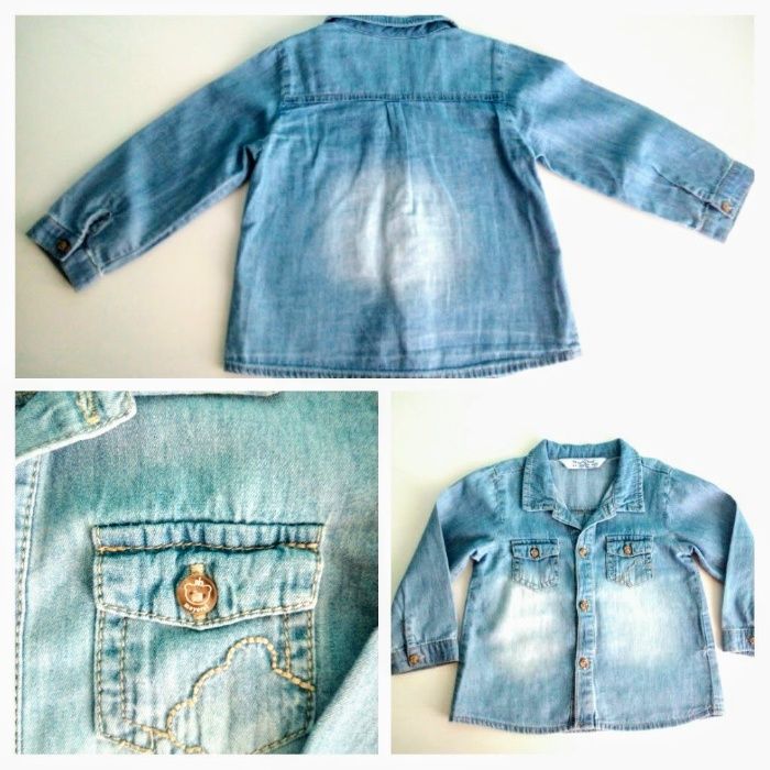 Roupa de menino: Camisa de ganga / camiseiro - 12 meses / 1 ano