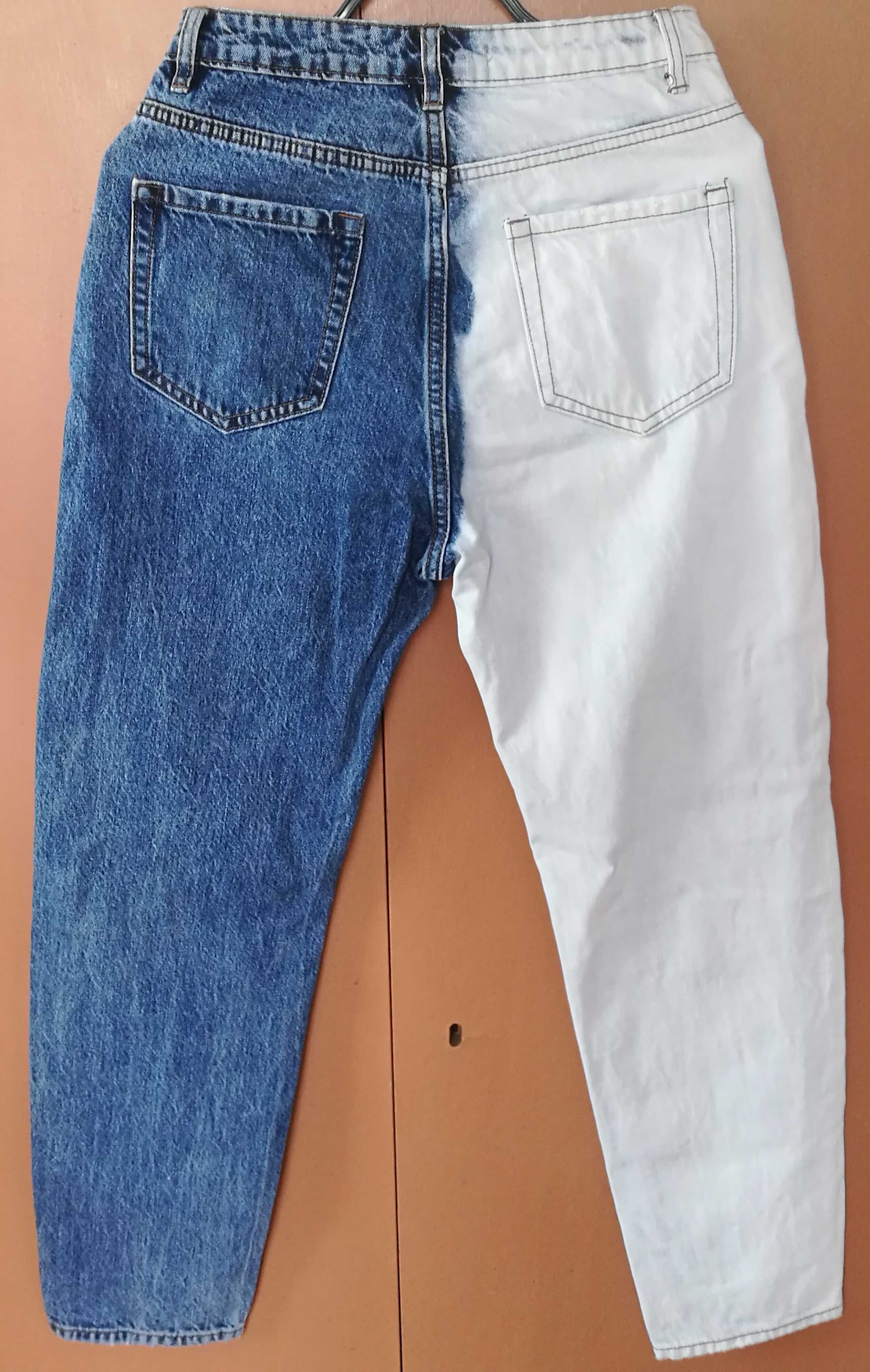Spodnie jeans Denim niebiesko-białe Nowe z metką