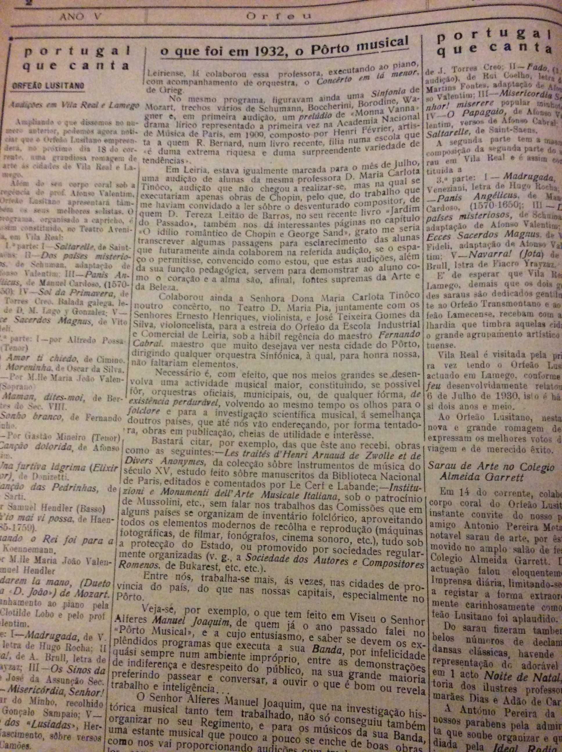 Orfeu. Jornal de arte. N.º  61,  15 de Dezembro de 1932