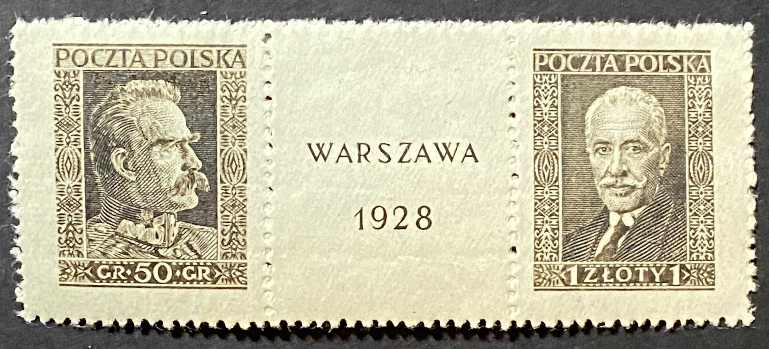 Znaczki polska Fi 235 236 pasek z bloku nr 1 1928r