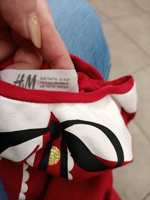 Bluzka h&m 110/116 świąteczna