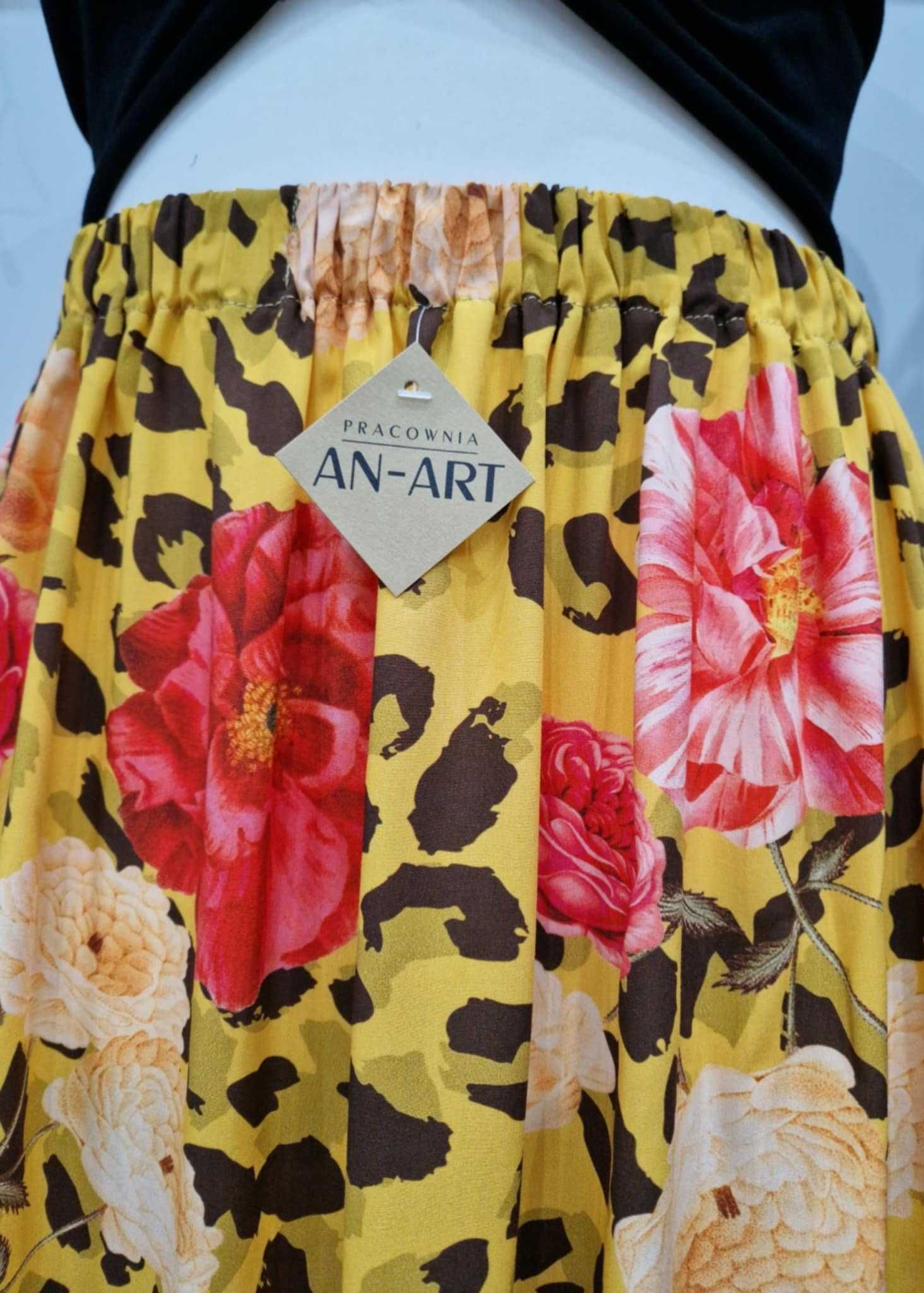 Spódnica damska panterka w kwiaty, 2XL/3XL