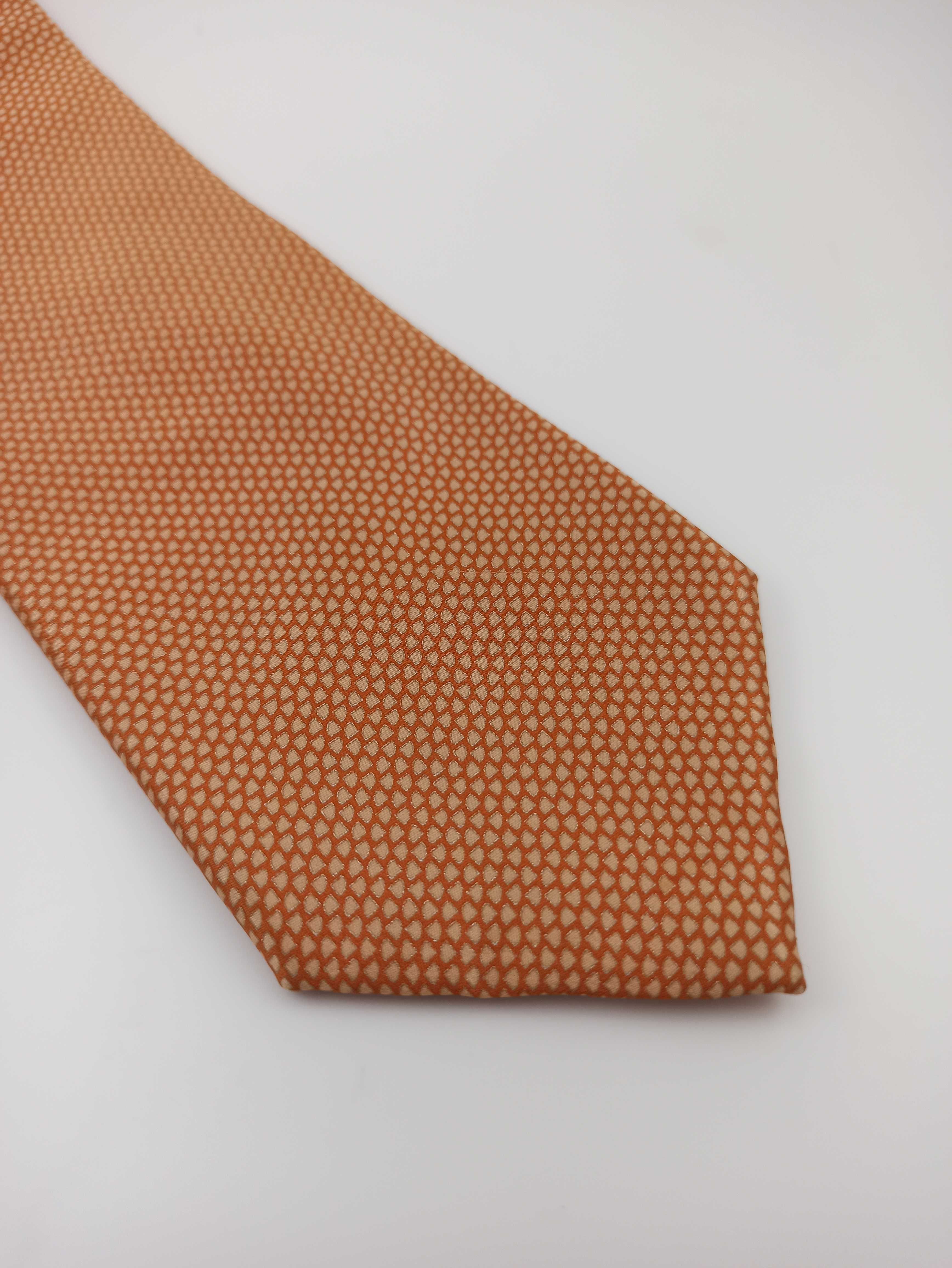 Brioni pomarańczowy jedwabny krawat