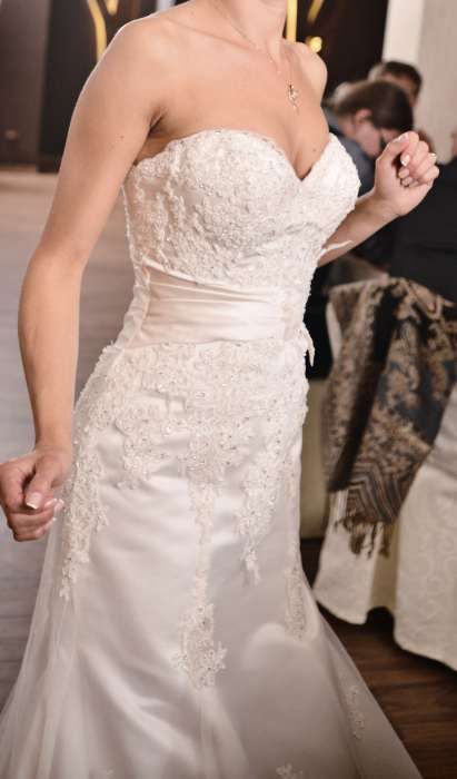 suknia ślubna ANNAIS BRIDAL GEMMA 34 36 ECRU kremowa syrena