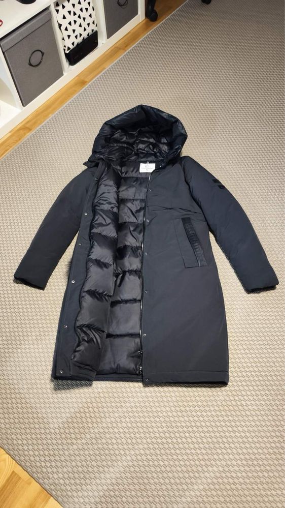 Ciepły zimowy płaszcz damski czarny M/L 38 40
