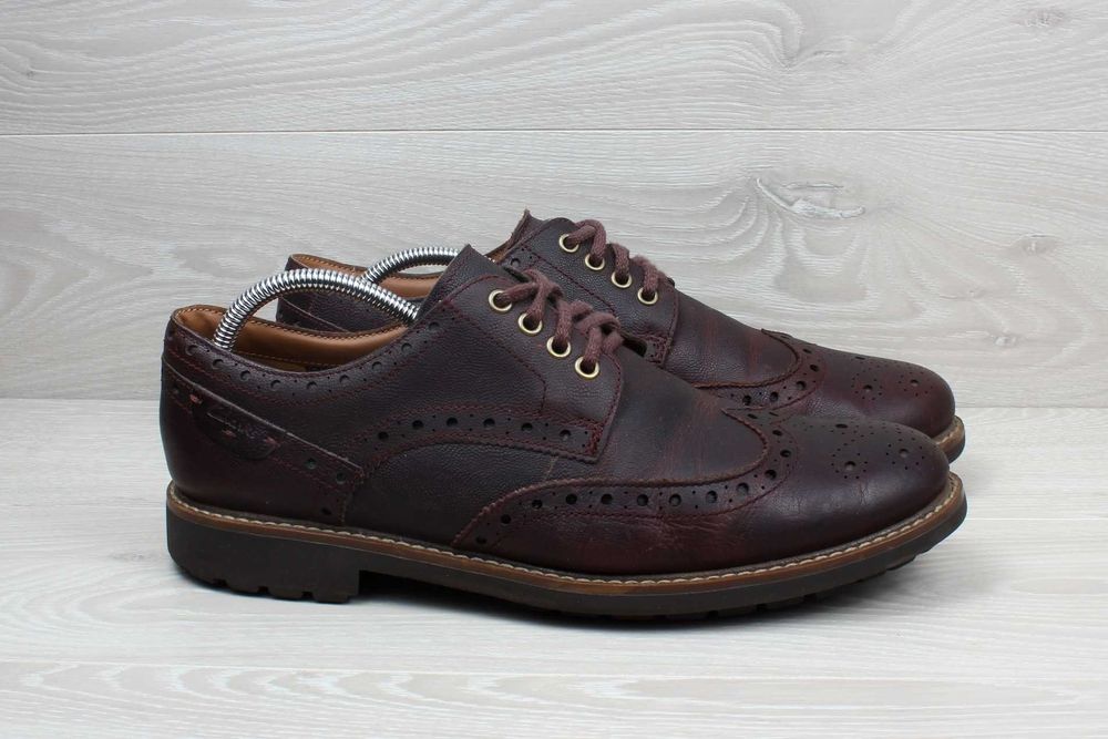 Шкіряні чоловічі туфлі броги Clarks оригінал, розмір 45 (туфли кожа)