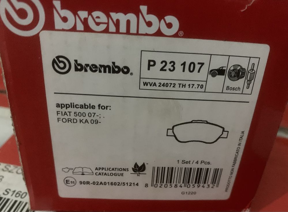 Pastilhas Brembo Fiat 500