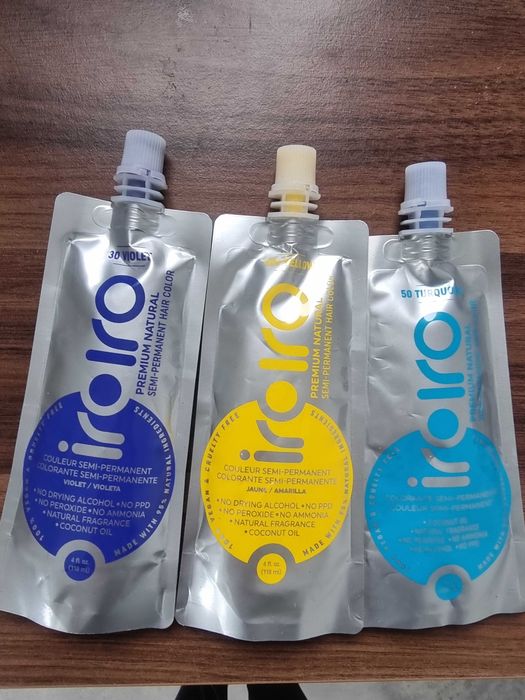 Стійка тимчасова фарба Iro Iro жовта, бірюзова і синя