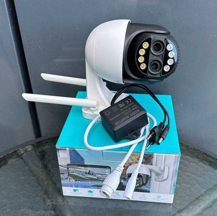 Бінокулярна 8мп камера відеонагляду iCsee з оптичним зумом датчик руху