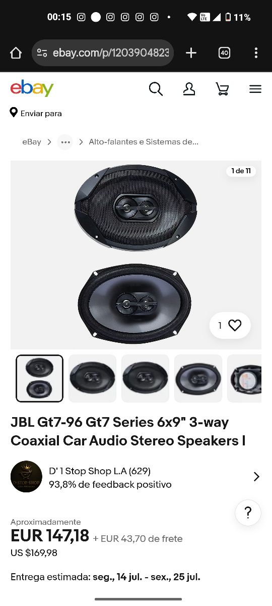 2 colunas JBL GT7-96