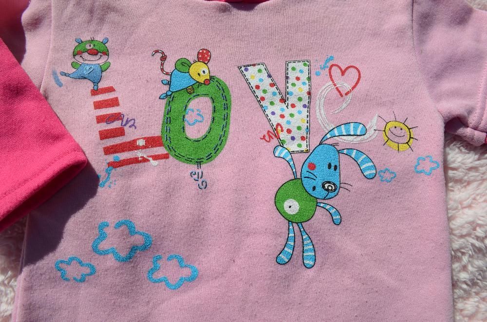 ładny DRES dziewczęcy r.74, 9-12 m-cy DRESIK dresy komplet niemowlęcy