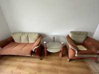 Sofa, fotel i stolik