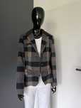 Bershka r. L damska marynarka w krate brazowa granatowa
