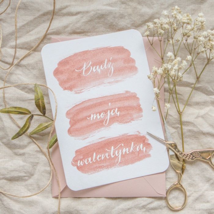 Kartka Walentynkowa, Walentynki, ręcznie robiona, WALENTYNKA