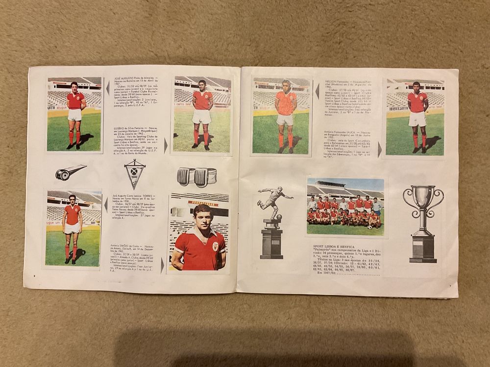 Caderneta de cromos de futebol completa antiga e rara 1ª edição 1968