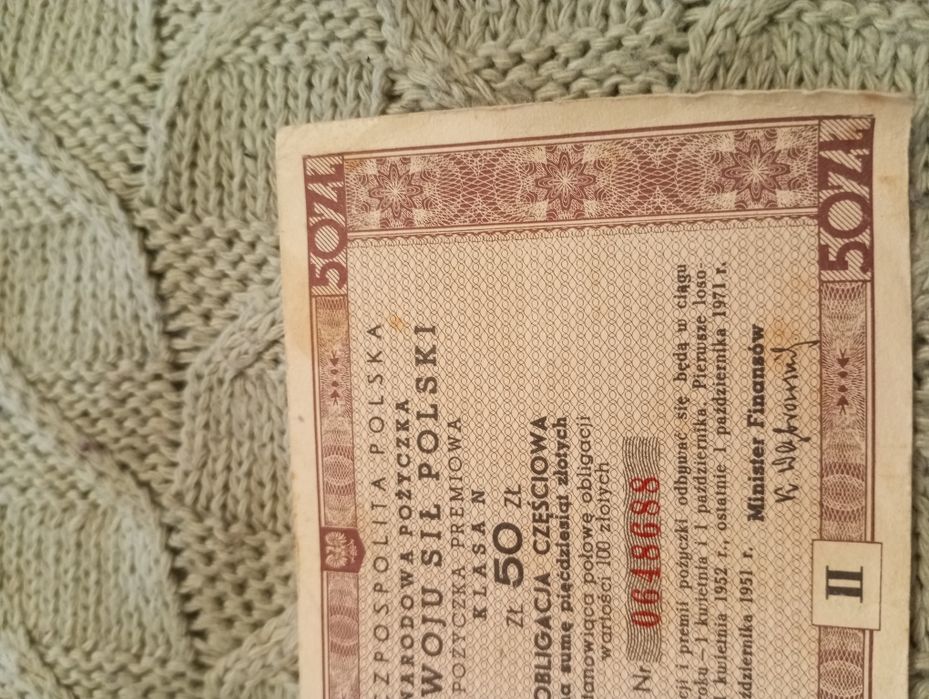 Obligacja częściowa 50zł