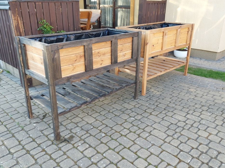 WYSOKA DONICA do uprawy roślin z półką