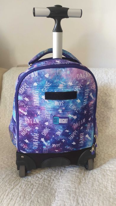 Plecak szkolny na kółkach, Kosmos, fioletowy, St.Right