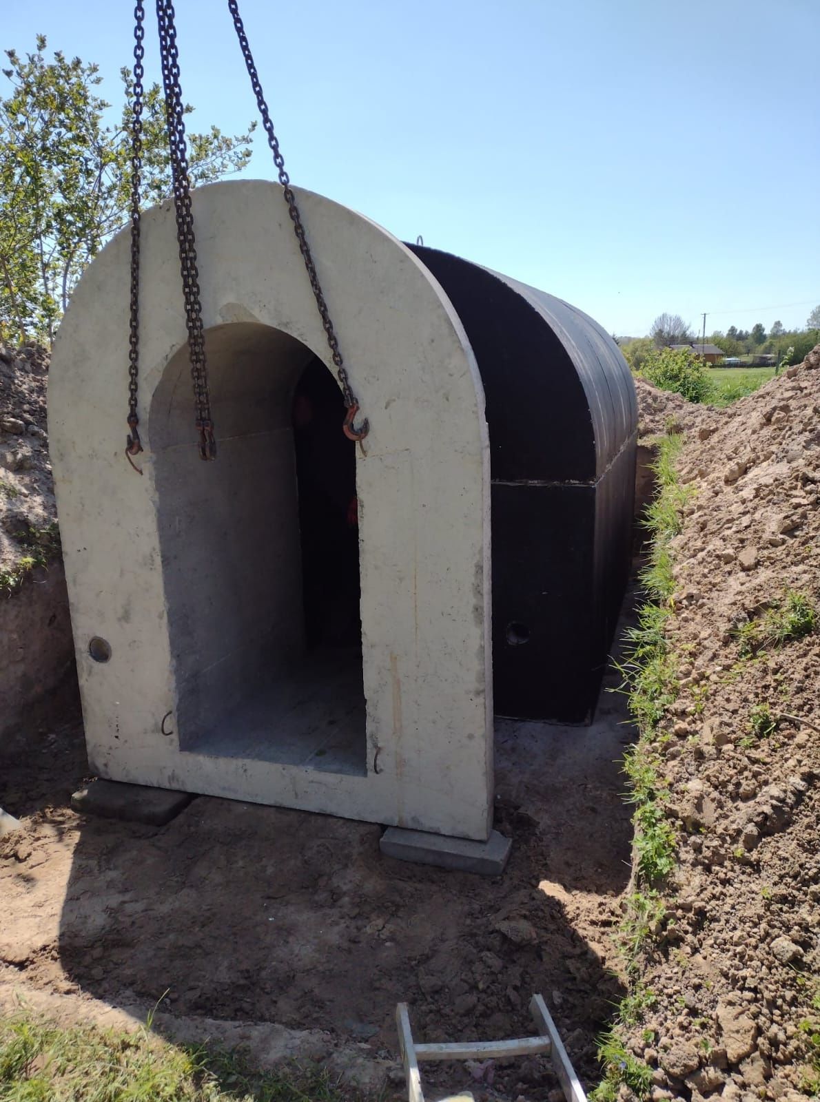 piwnica betonowa ogrodowa ziemianka 350 B30W8 schody tunel wentylacja