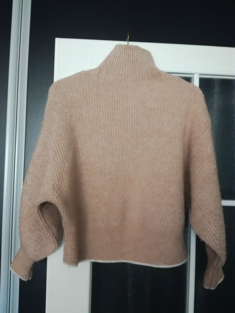 Golf sweter H&M beżowy S  jasny brąz