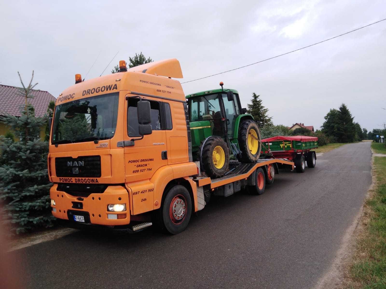 transport maszyn rolniczych holownik laweta pomoc drogowa