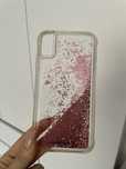 Etui case obudowa na iphone 10 MAX transparent z brokatem pływającym