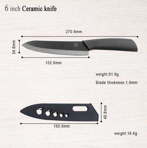 Набор керамических ножей. Цирконий, zirconium oxide, 5 предметов