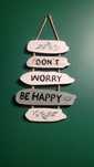 Nowoczesna drewniana tabliczka dont worry be happy dekoracja ścienna