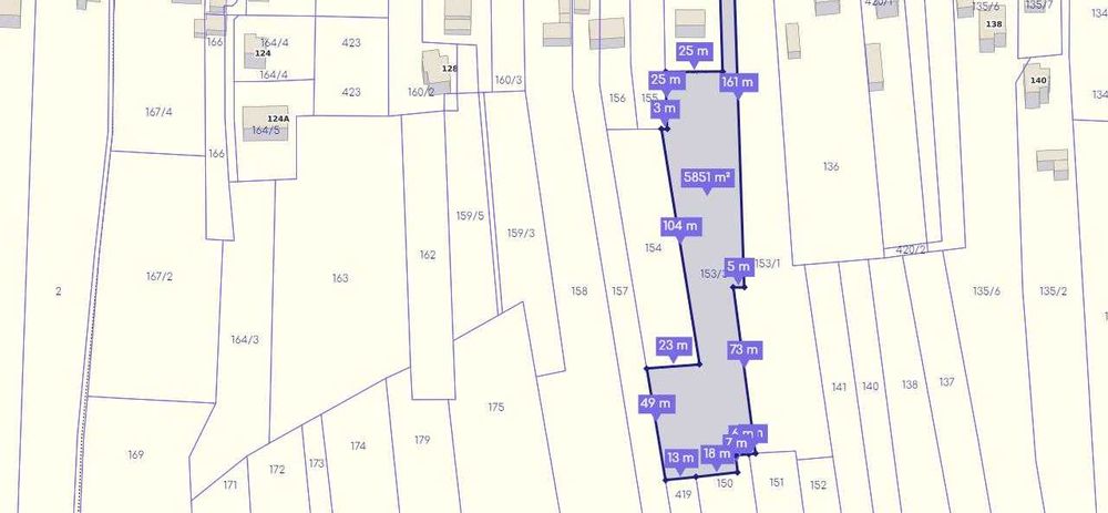 Sprzedam działkę zabudowa zagrodowa 55 ARÓW