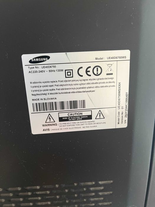Uszkodzony TV Samsung UE40D6750