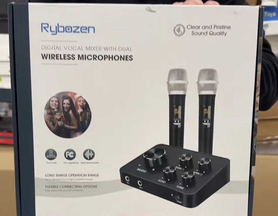 Комплект караоке 2 микрофона и микшер Rybozen