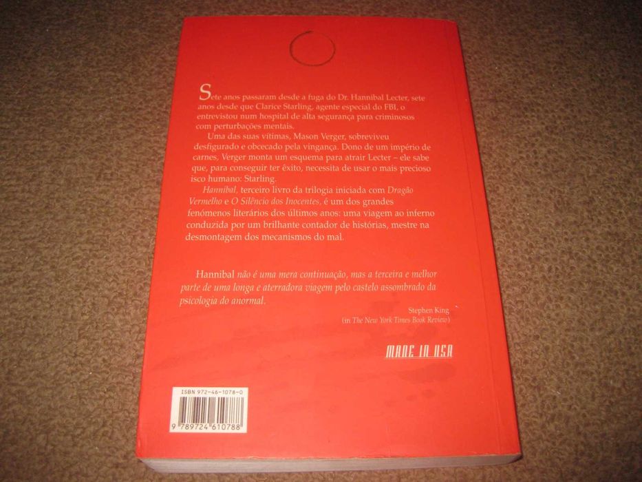 Livro "Hannibal" de Thomas Harris