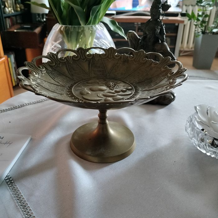 Mosiężna patera średnica 24 cm