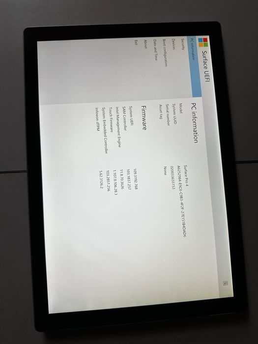 Планшет Microsoft Surface 4pro