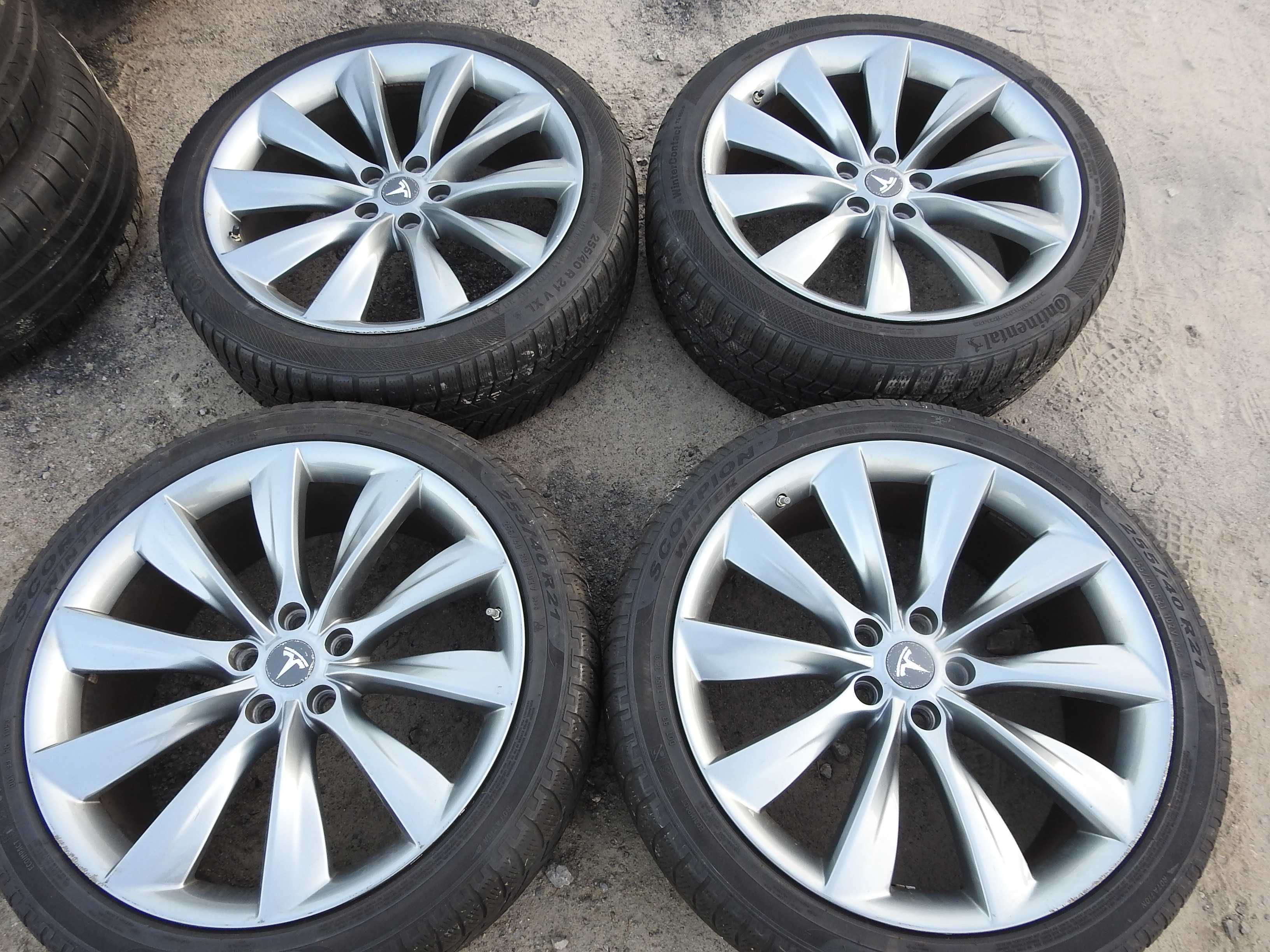 4x Alufelgi 5x120 21'' TESLA  8,5J ET40 TPMS Oryginalny Lakier