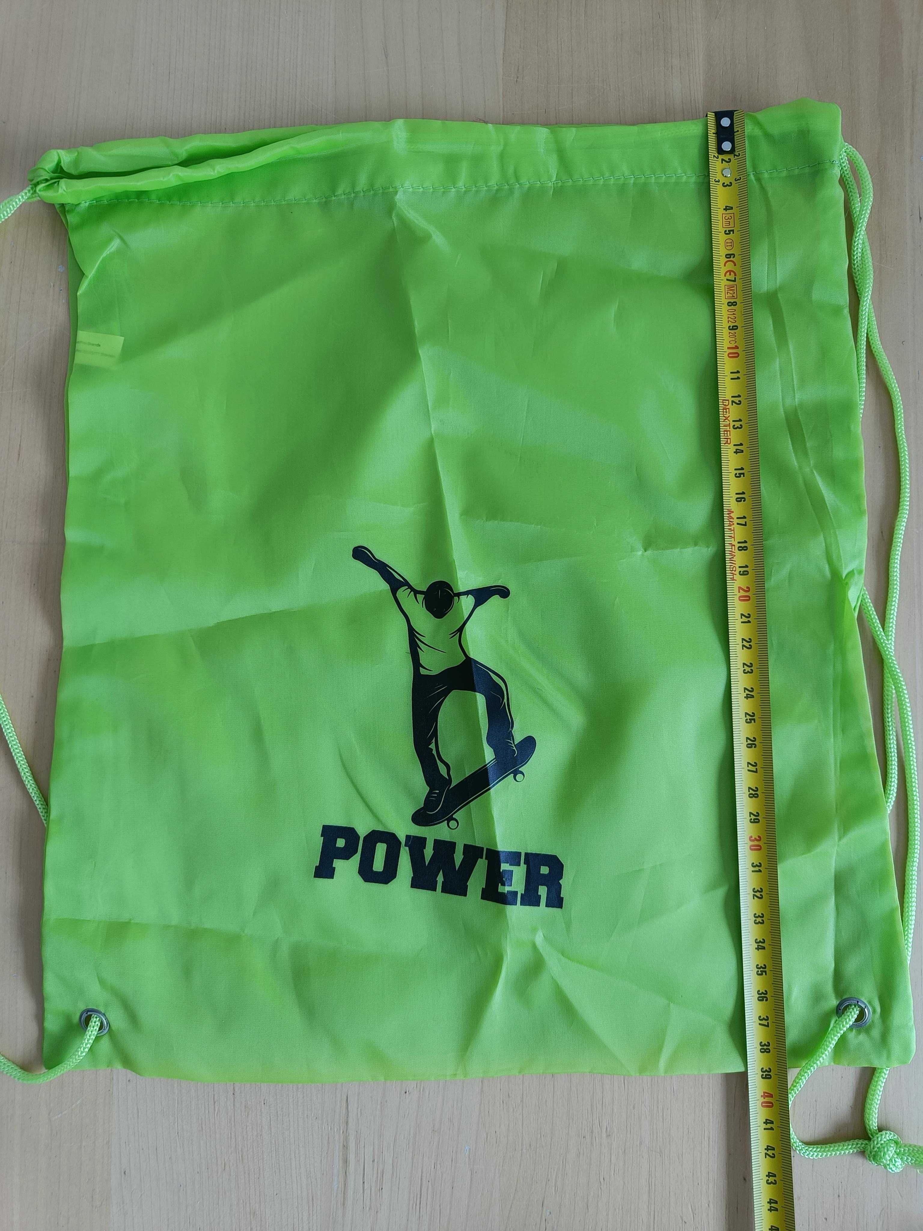 Workoplecak stylon zielony z nadrukiem Power