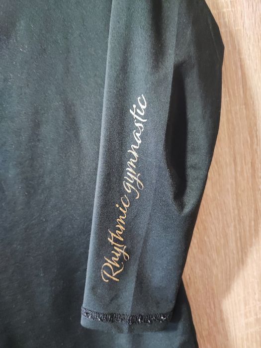 Koszulka treningowa gimnastyka artystyczna długi rękaw Elastyna 134